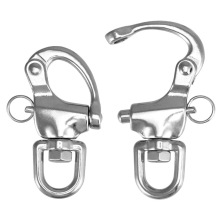 不锈钢316圈式旋转弹簧卸扣 快速释放手拉快脱卸扣 船用五金