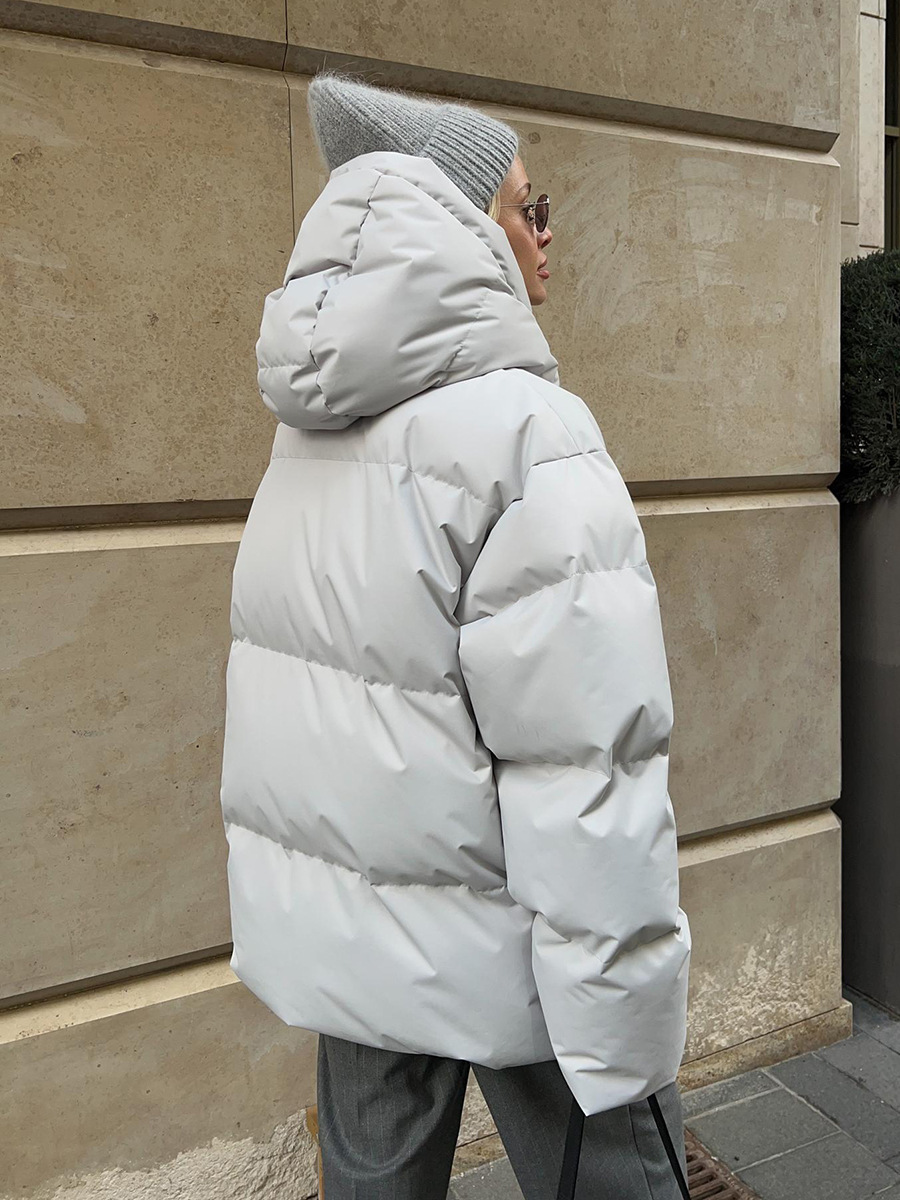 Women's Puffer Jacket Cotton Loose Warm Solid Colour Winter Coat_voghion.com