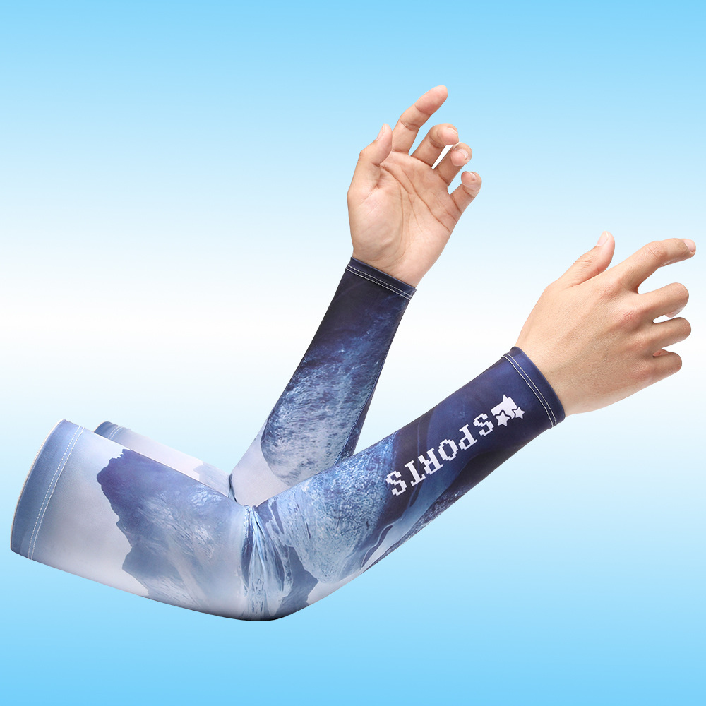 Verano protección solar fresco oversleeve máscara hombres y mujeres de hielo seda montar hielo manga delgada protección UV deportes brazo cubierta