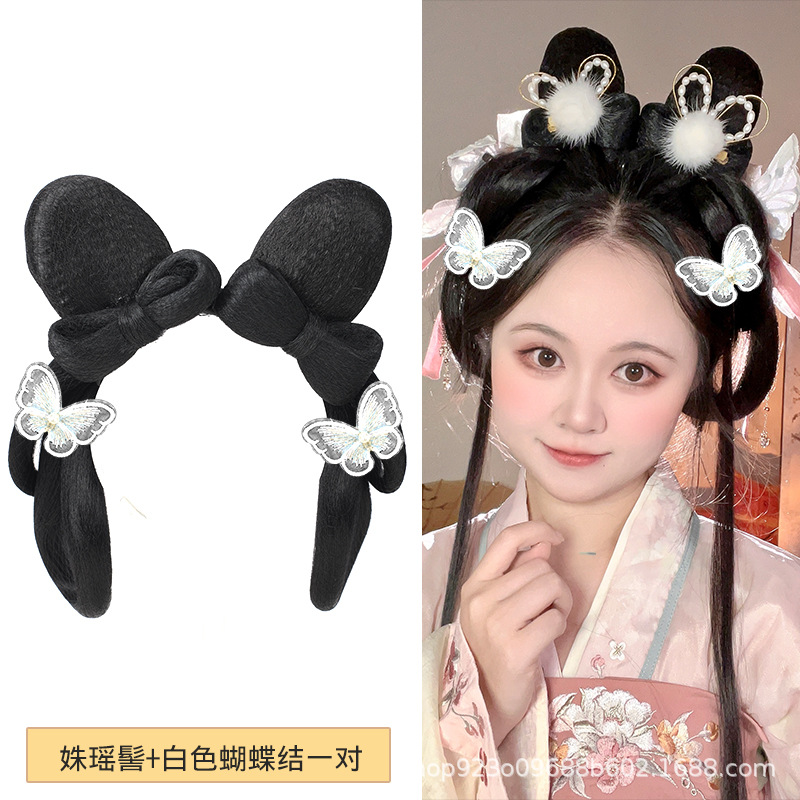 비취 토끼 꽃 요정 + 흰 나비 쌍