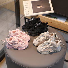 Children's Sports Shoes 2023 Spring New Korean Version Leisure Leather Surface Unisex Baby Shoes Elder Brother Shoes for Girls and Boys