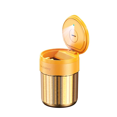 Car ashtray: steel, high aesthetic value, anti-ash