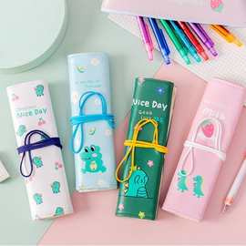 韩国简约文具盒创意恐龙铅笔盒女孩ins少女心铅笔袋卷笔袋笔帘