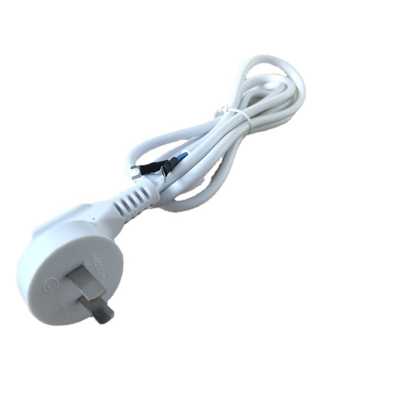 供应 爆款国标10A弯头两扁插AC纯铜两芯电源插头线