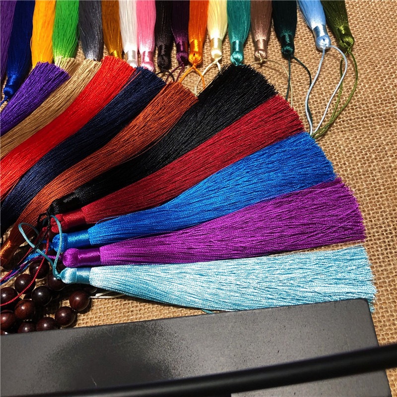 12CM长款流苏穗子垂直冰丝吊穗扇坠书签服装头饰手机壳小流苏挂件