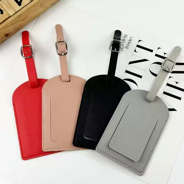 in stock wholesale multi-color pu imitation leather boarding pass card set LOGO with lanyard strap card paper luggage tag