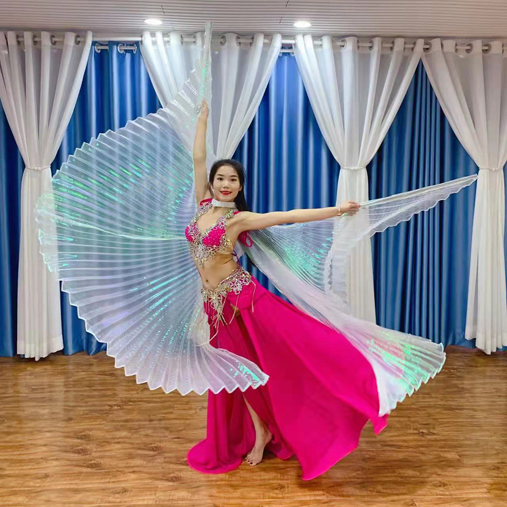 Adult Belly Dance Golden Wings Dance Wings Dance 360 Degree Dance Costumes Performance Costumes Props No Split Wooden Stick 9.3 Meters 