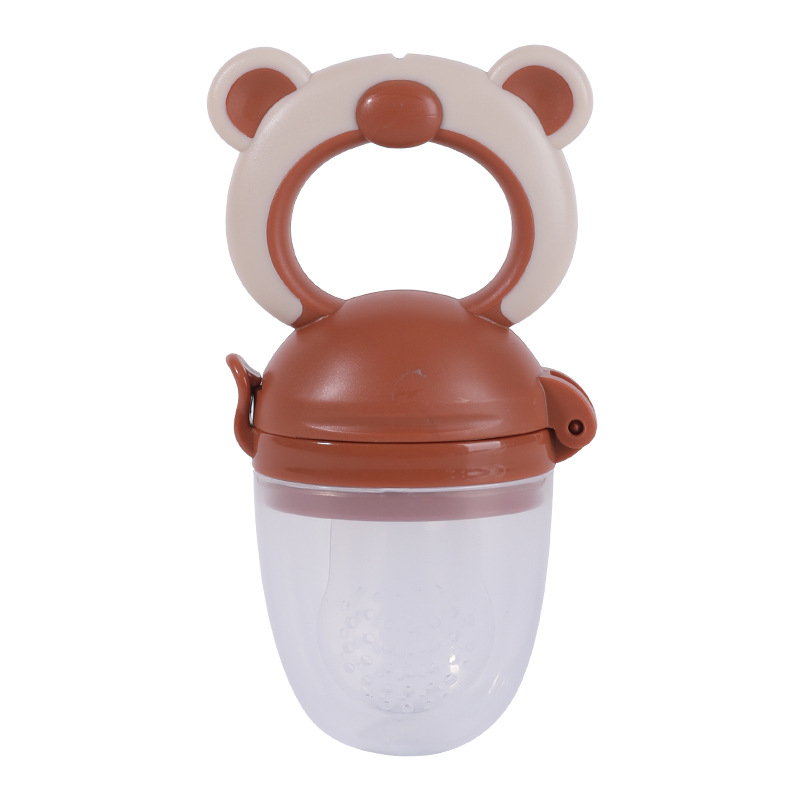 Bebé mordida le fruta y verduras le niños bolsas de malla de grado alimenticio tetas de silicona osos modelados bebés bolsas de alimentos suplementarios de frutas