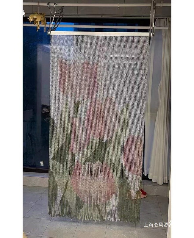 Bead Curtain DIY Tulip Material Package Beaded Door Curtain Partition Curtain Handmade Homemade Kitchen Half Curtain Bedroom Door Curtain