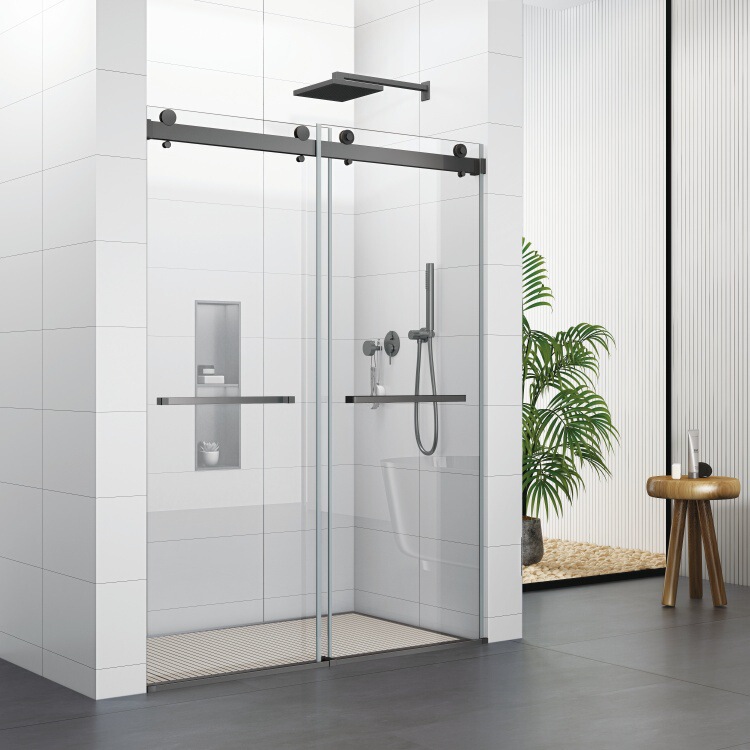 North American Certified Frameless 304 Stainless Steel Double Sliding Shower Door