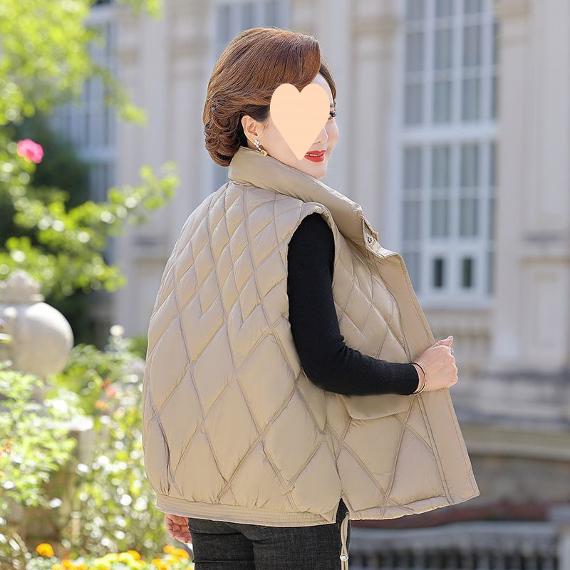 Middle-aged mother's winter jacket fashionable short 40-year-old middle-aged and elderly cotton coat women's autumn and winter vest down cotton coat