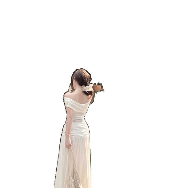 フレンチホットガールデザインワンショルダートップ婦人服春の新作無地成熟した痩身スカート2点セット|undefined