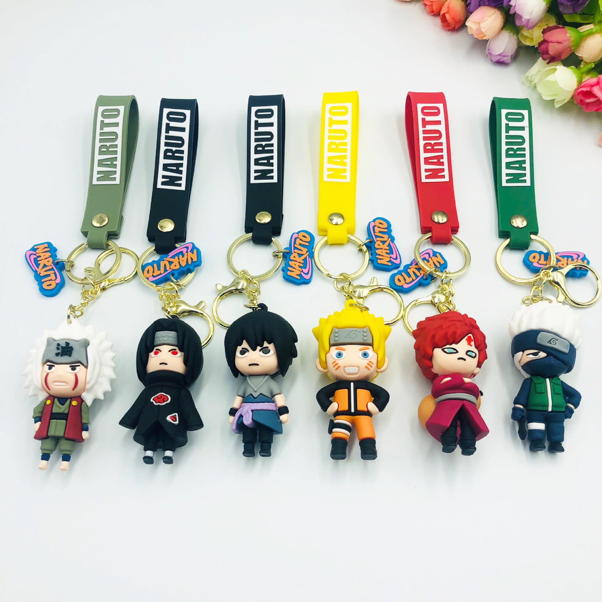 Nuevo PVC tridimensional japonés anime Naruto muñeca llavero colgante bolsa coche adornos regalo