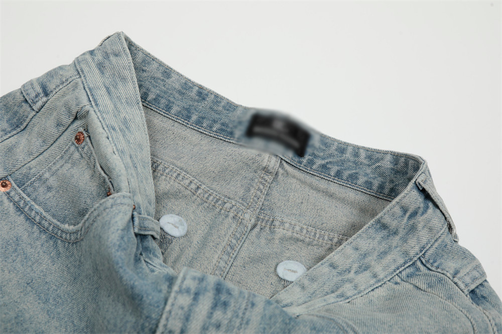 Men's American Punk Ripped Denim Capri Shorts Summer Style Washed Distressed Loose Wide Leg Trendy Cotton mid Waist Black Blue_mkmklike.com
