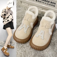 冬季棉鞋保暖毛毛雪地靴子女2025年秋冬季新款加绒加厚底防滑棉靴