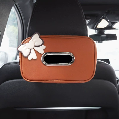 cute baby cute tissue – Car tissue box/set - a-pack-orange-tissue-box-rice-white-bow