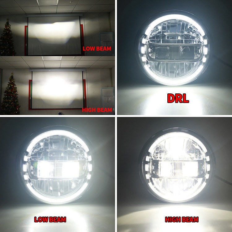 7inch Jeep Wrangler JK LED headlights, diamond-shaped headlights, Wrangler modified LED headlights suitable for JEEP