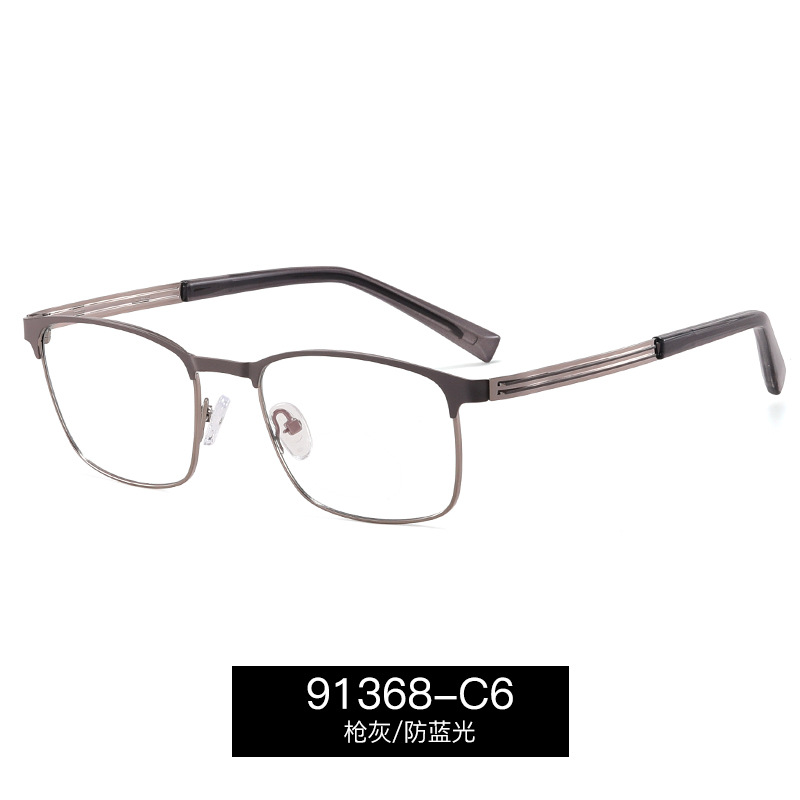 91368 personalidad de gafas delgadas y ligeras gafas de metal gafas anti-luz azul gafas para hombres con gafas de miopía