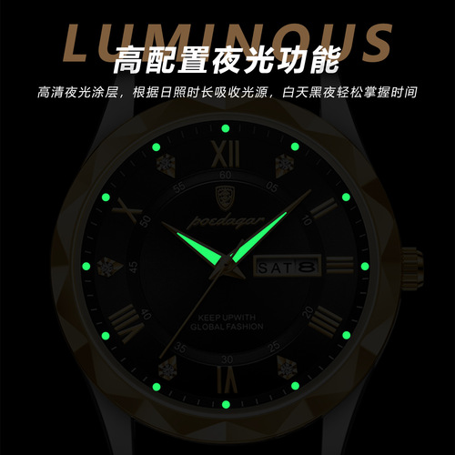Swiss Brand Waterproof Luminous New Men's Watch Belt Style Quartz Watch Live Foreign Trade Dropshipping