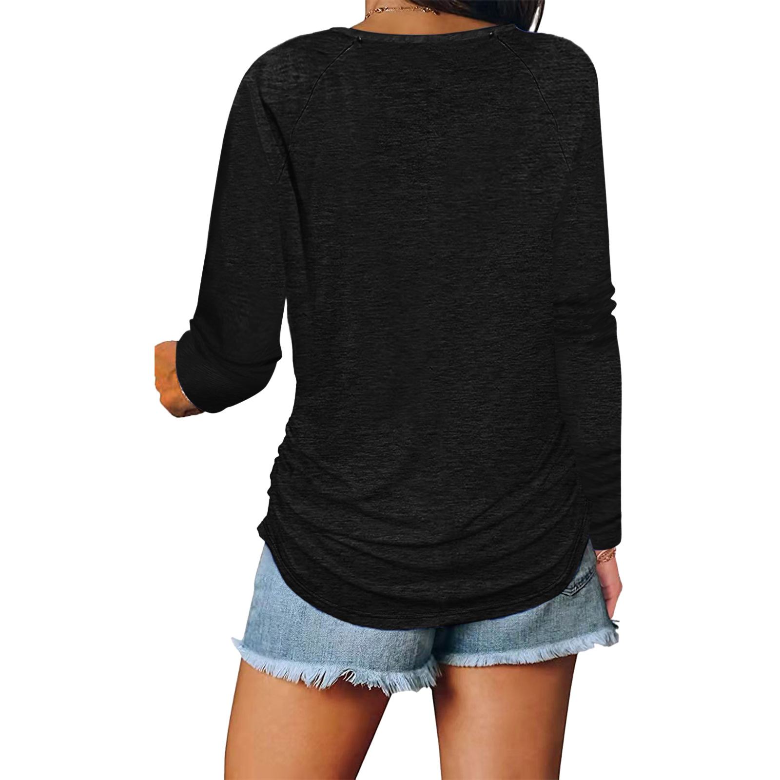 Women's T-shirt Long Sleeve T-shirts Fashion Solid Color display picture 4