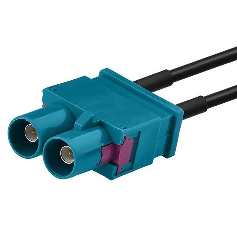 1 Piece of Dual Fakra to Din Plug Adapter (with Phantom Power) Fm Antenna Signal Amplifier