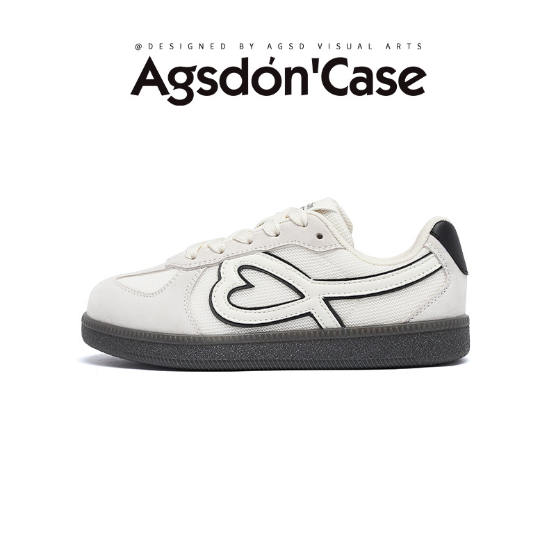 Zapatos de entrenamiento rojos de Augu Lion Dengben años 2026 primavera cabeza redonda zapatos deportivos casuales ligeros zapatos blancos pequeños