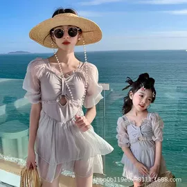亲子泳装;比基尼;连体泳衣