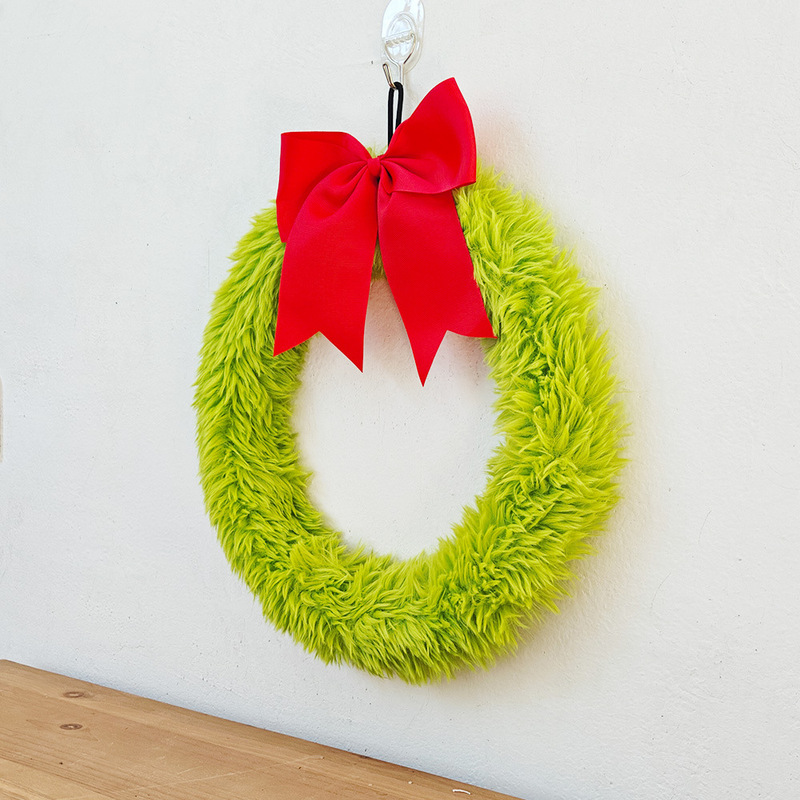 クリスマスリース クリスマスぬいぐるみリース クリスマスサークルガーランド クリスマスリースドアハンギング フロントドアクローゼットテーブル装飾|undefined