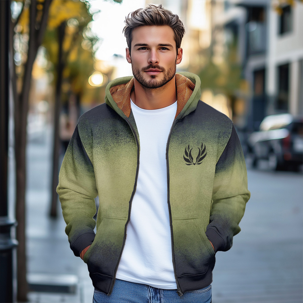 Chaqueta de manga larga de todo fósforo de moda clásica simple, casual diario, cómodo suéter con capucha con cremallera MF12