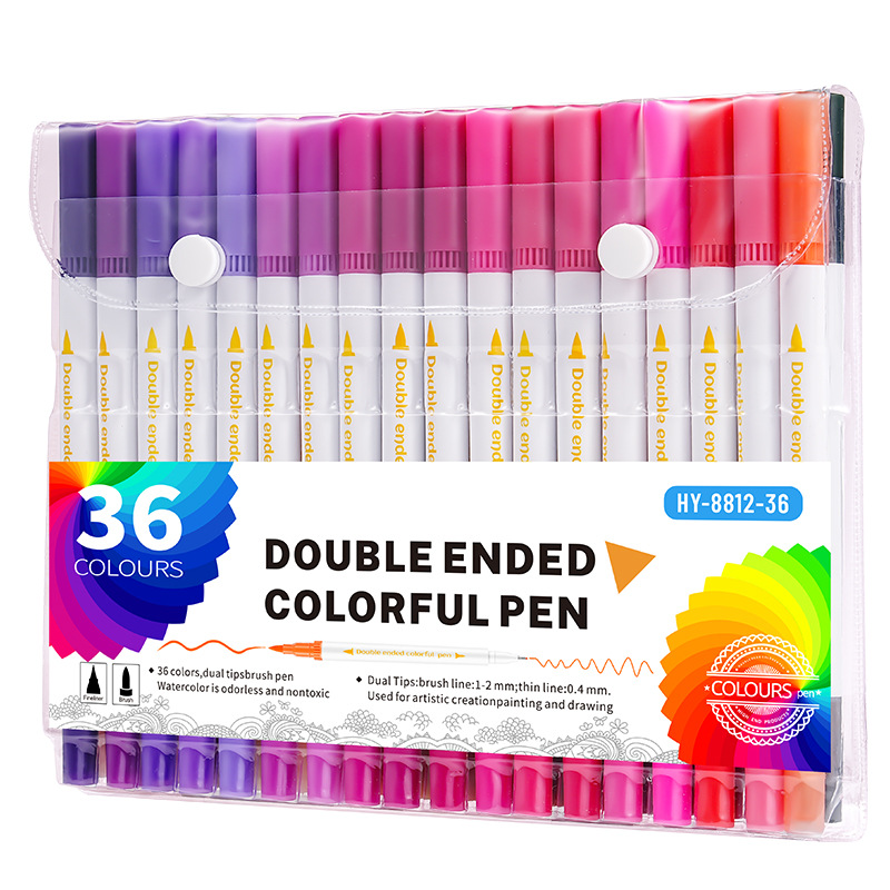 Graffiti watercolor pen set 60 colors 36 colors marker pen children painting stick double-ended hook line pen student art supplies