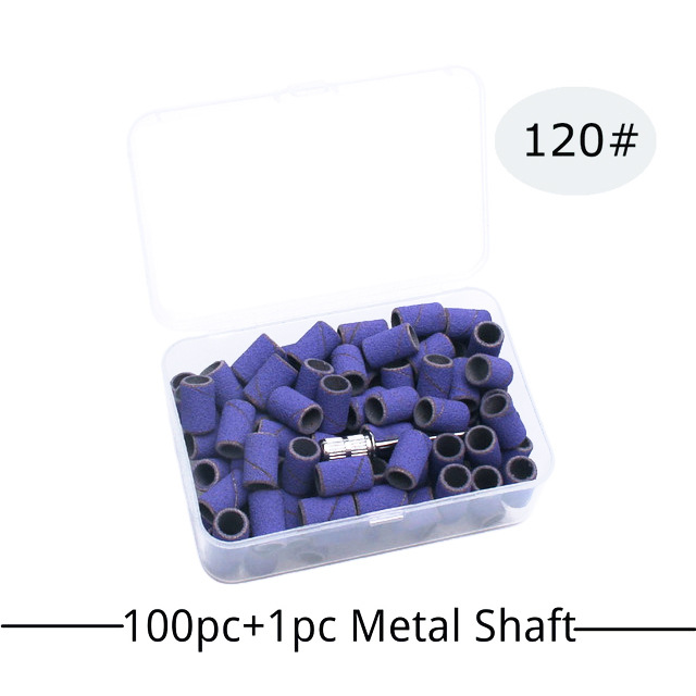 Color manicura molienda cabeza púrpura anillo de arena manicura anillo de arena máquina de pulir dedicado 100 unids/caja