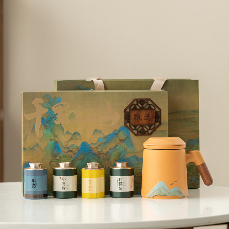 Taza de cerámica de tres piezas juego de regalos de negocios aniversario de la compañía PR regalos de mano logotipo tallado