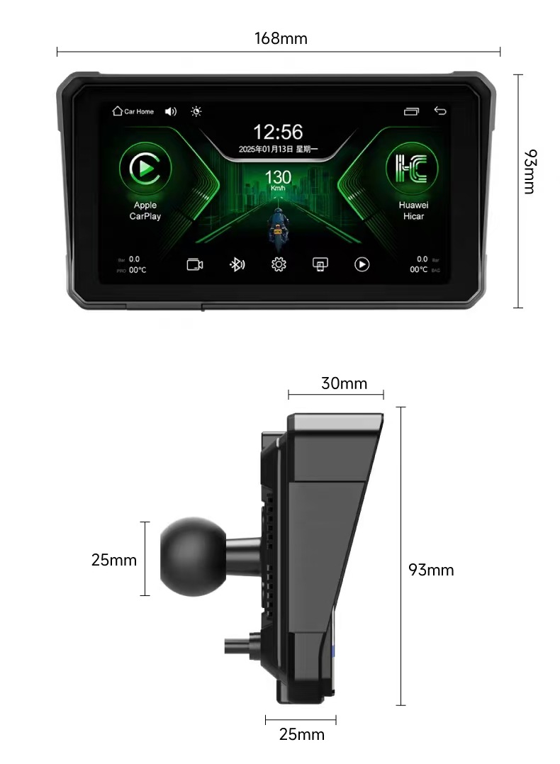 6-inch cross-border special motorcycle locomotive driving recorder wireless carpaly high-resolution quantum smart screen