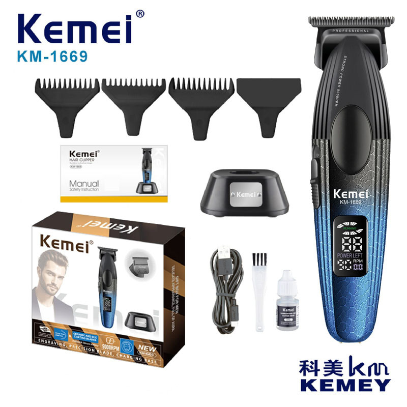 Corte de pelo eléctrico transfronterizo Kemei, corte de pelo digital, corte de pelo eléctrico especial, corte de pelo de alta velocidad.