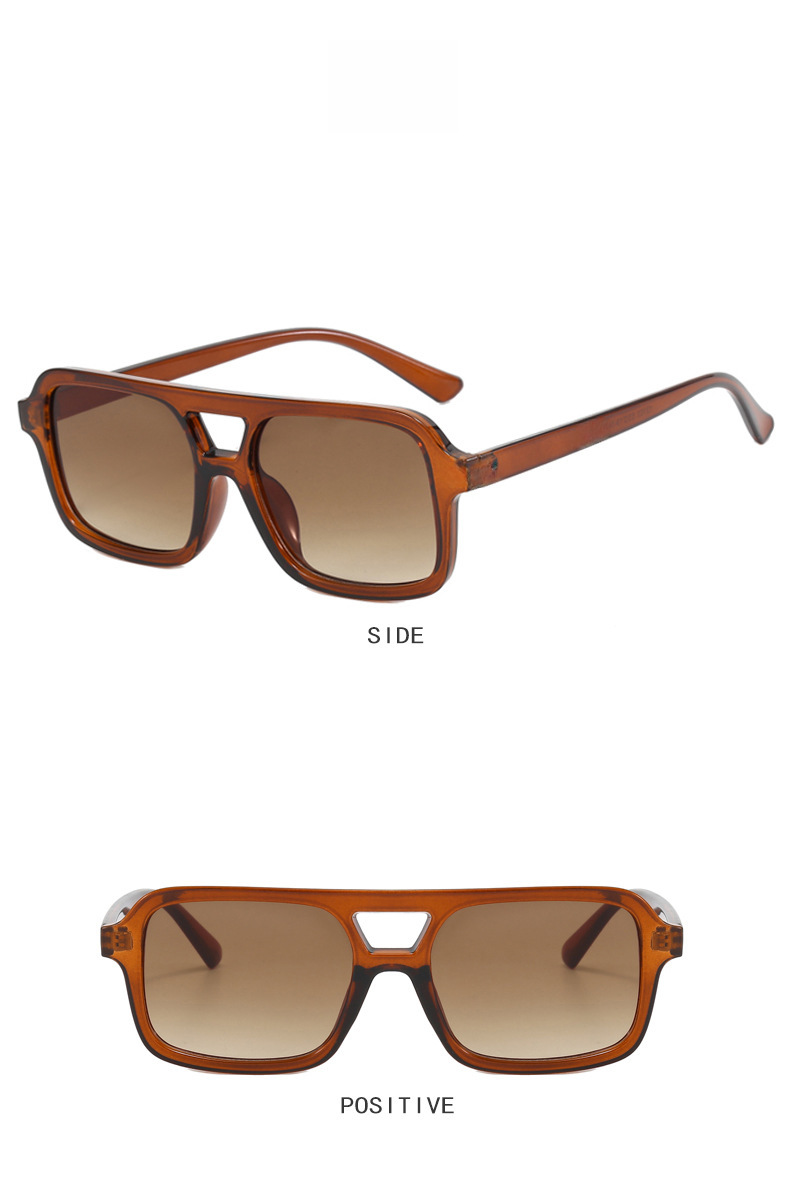 Women's Retro Sunglasses Double Beam Small Frame Fashion Glasses_voghion.com