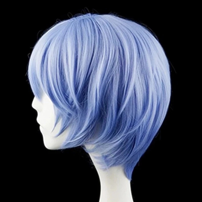 EVA Evangelical Warrior Ling Boli Light Blue cos Wig Ling Boli Long Scalp Short Hair