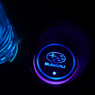 Anti-slip mat — Seven-Color Led Non-Slip Cup Mat - subaru-single