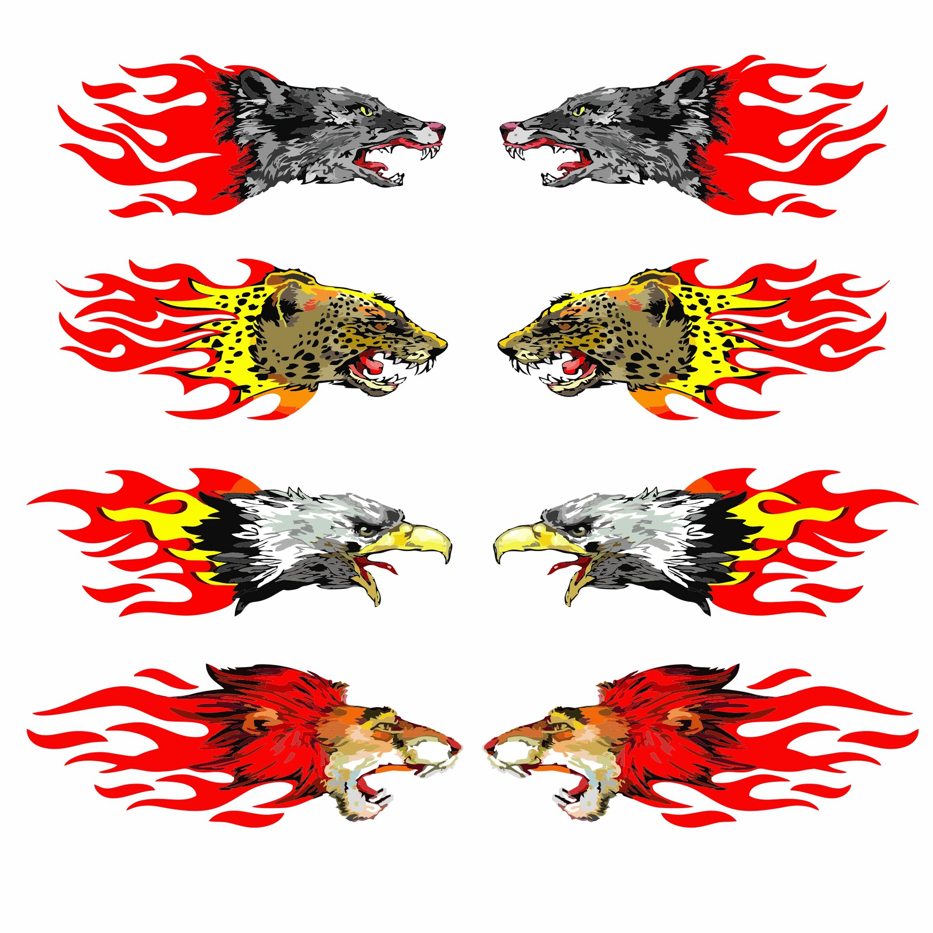 Трансграничное пламя голова Волка автомобиля Наклейка Орел Лев Леопард блокирующий царапина автомобиль электрический мотоцикл Светоотражающая наклейка