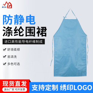 Dongguan Manufacturer Wholesale Anti-Static Apron Dust-Free Workshop Clean Electronic Protection Blue and White Striped Cloth Work