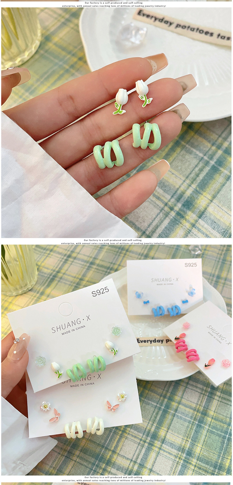 Sweet Flower Butterfly Alloy Plating Women's Earrings display picture 2