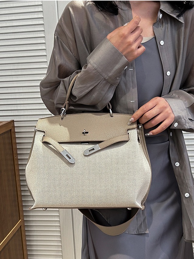 Bolsas de moda europeas y estadounidenses transfronterizas nuevas bolsas de lienzo de tendencia Kelly bolsas de gran capacidad de colisión de color de hombro
