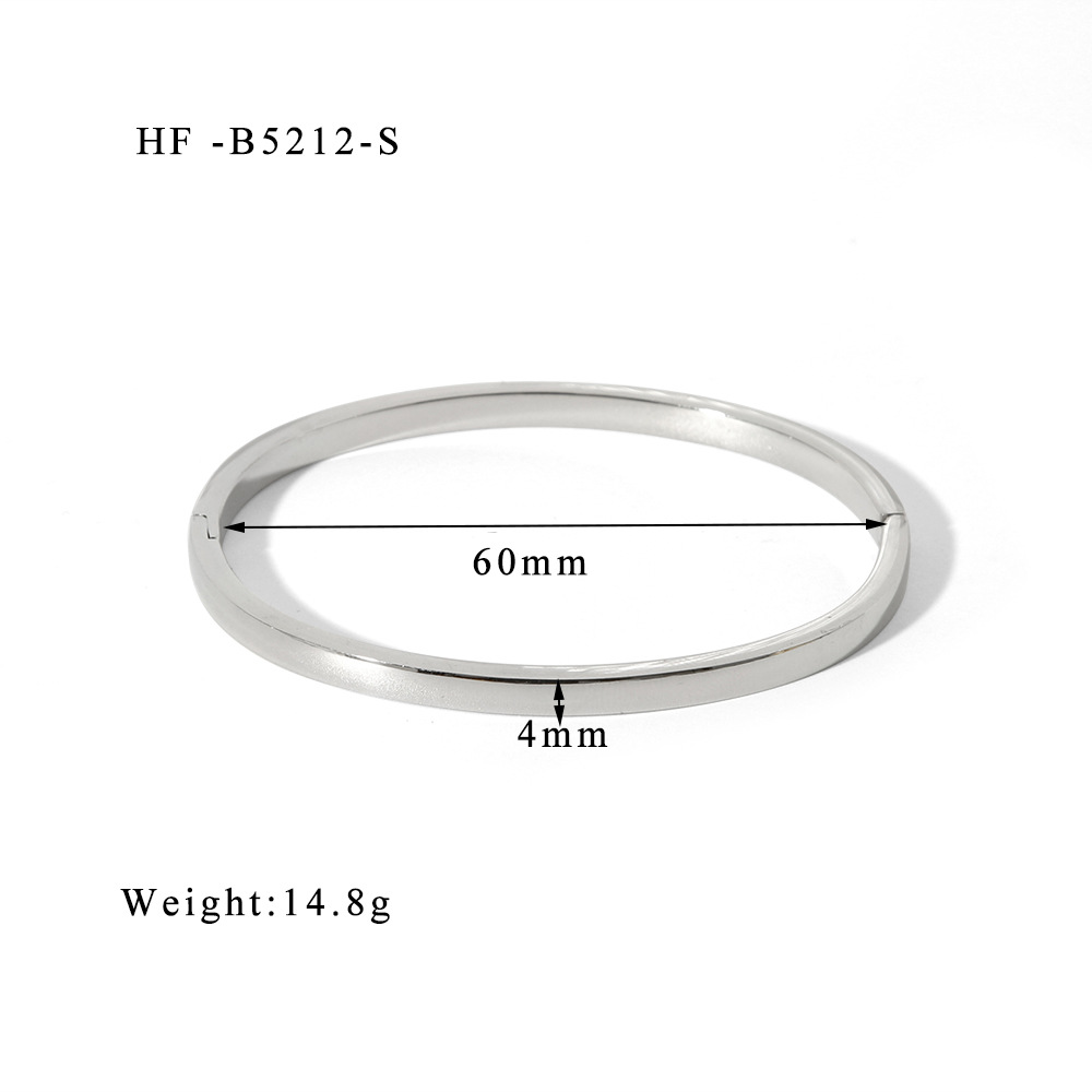 304 Stainless Steel 18K Gold Plated Basic Modern Style Classic Style Plating Round Solid Color Bangle display picture 9