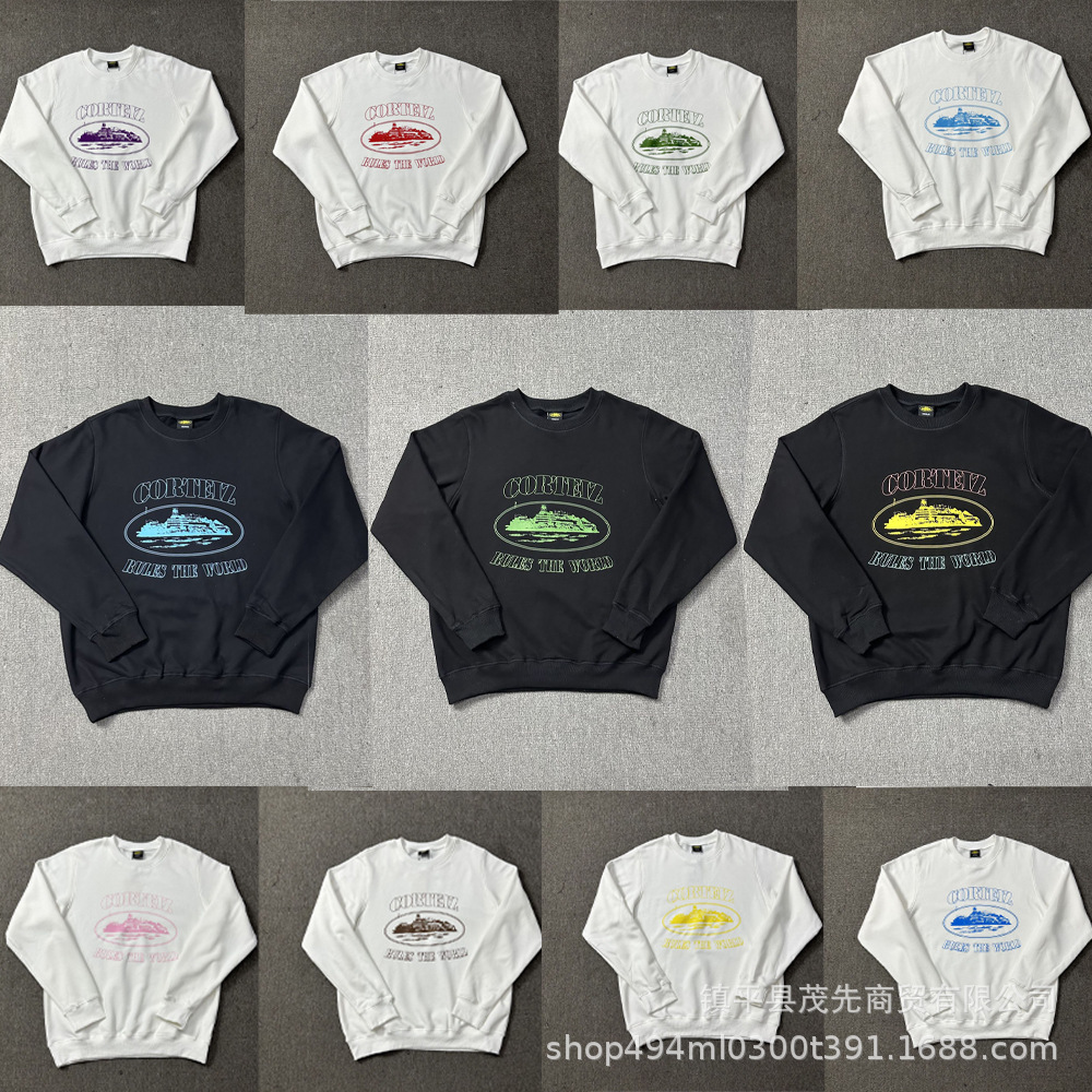 Corteiz恶魔岛印花街头美潮嘻哈滑板休闲男女同款圆领长袖卫衣