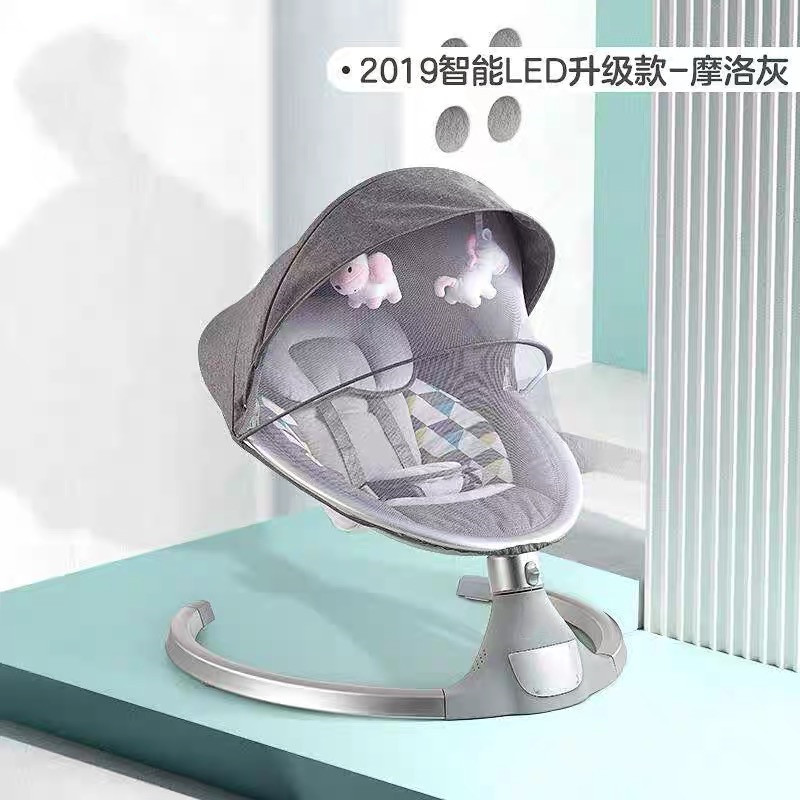 LED inteligente táctil ajustable cuna ángulo extraíble lavable cubierta de tela eléctrica bebé mecedora cama cuna