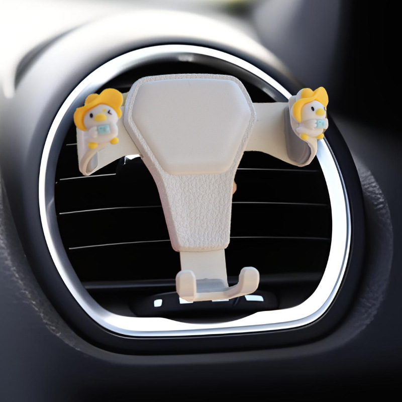 Clip de salida de aire de coche pequeño pato amarillo resina aromaterapia de coche perfume de coche adornos de dibujos animados accesorios de decoración suministros de coche