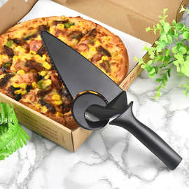 厂家批发披萨刀塑料介饼器二合一披萨滚轮刀切饼器薄饼刀PIZZ工具
