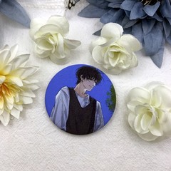 Some original male-male novel related products and fan-made badges, Sheng Wangjiang's badge, fine flash sandblasted brooch, Musuli 