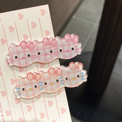 清透猫卡通发夹清新甜美可爱少女头饰刘海夹侧边夹发饰猫咪鸭嘴夹