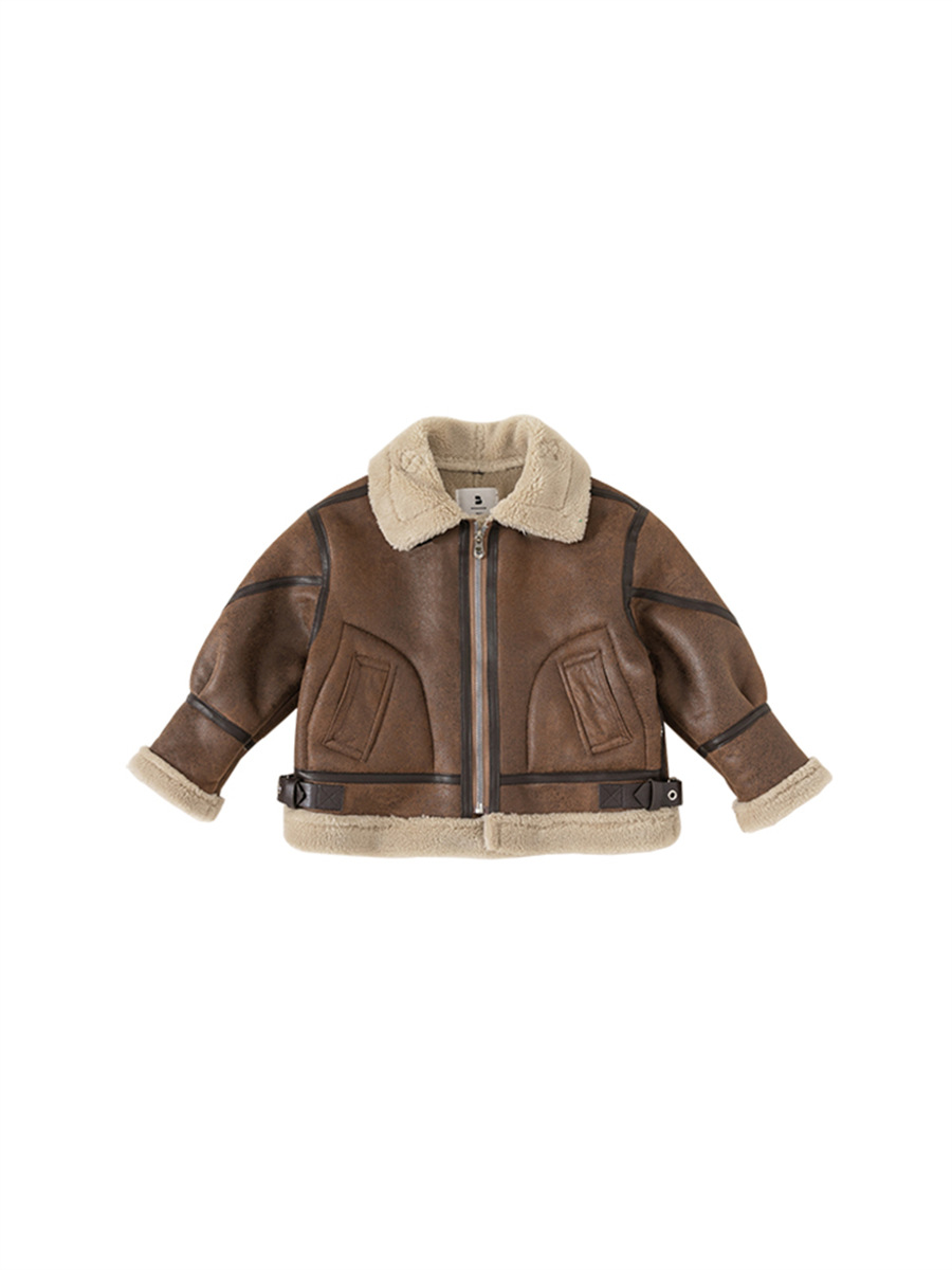 Ropa Infantil Bangxuan, Nuevo Producto de Invierno, Chaqueta Infantil Gruesa, Estilo Coreano, Cortavientos, Chaqueta de Gamuza para Niñas, Chaqueta de Motocicleta