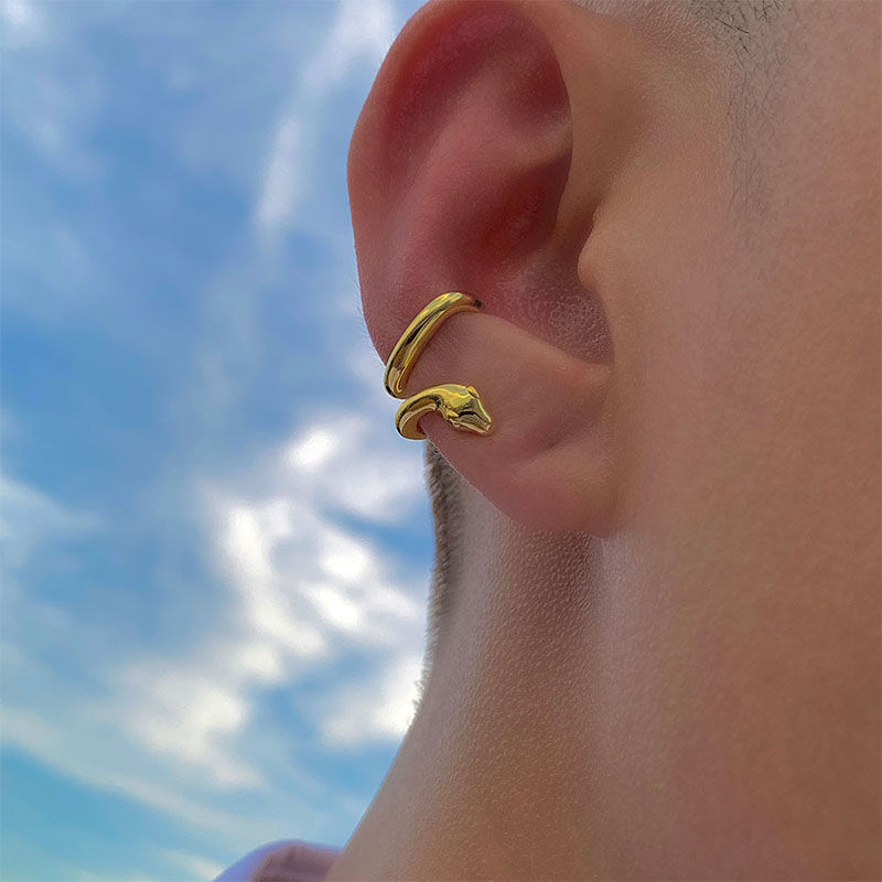 Snake-shaped Clip Men Without Pierced Ears, Snake-shaped Ear Bone Clip, Light Luxury High- Accessory, Gift For_voghion.com